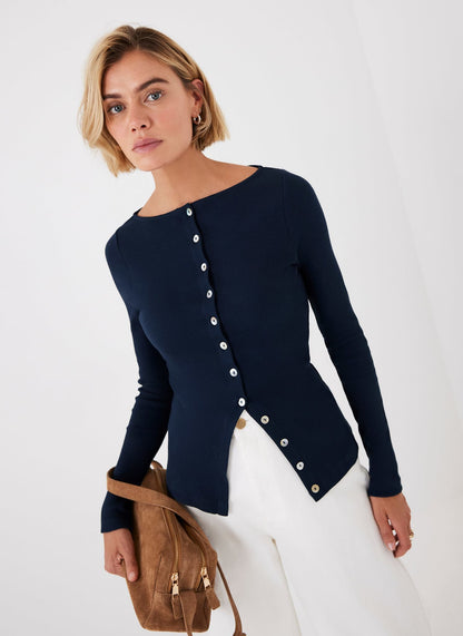 Navy Long Sleeve Top