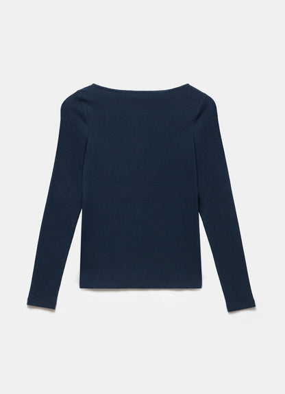 Navy Long Sleeve Top