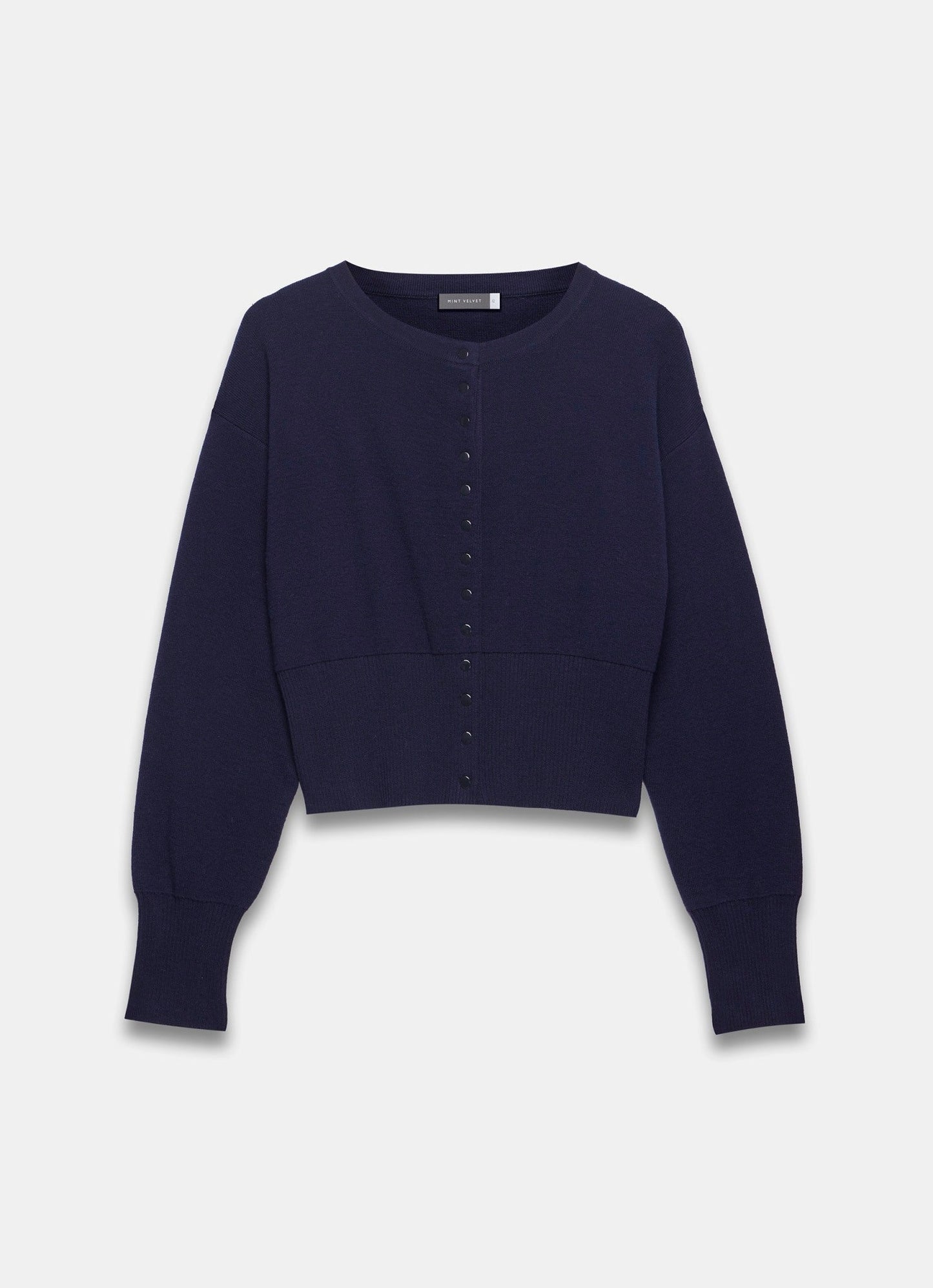 Navy Cotton Blend Cardigan