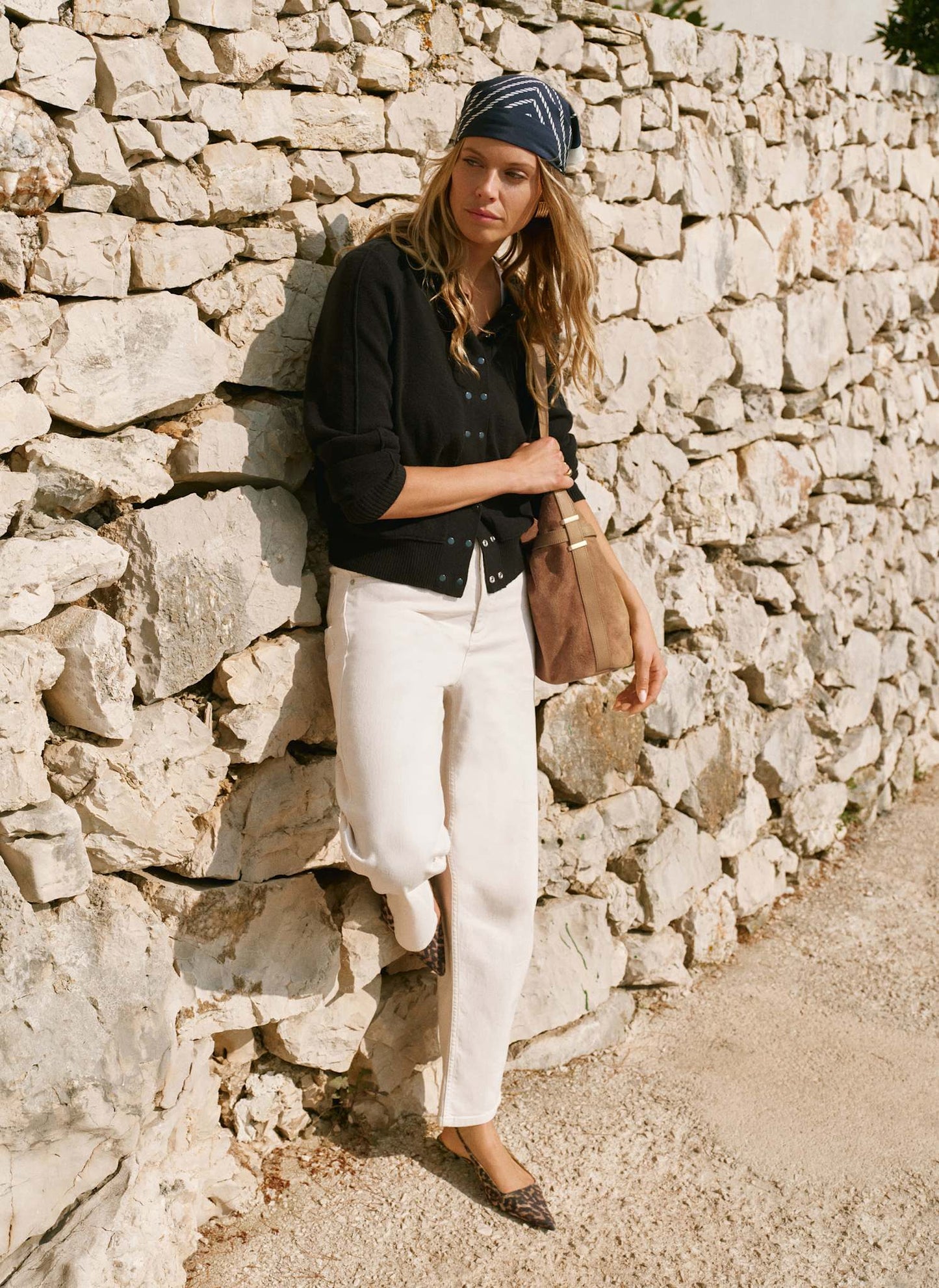 Navy Lightweight Cotton Blend Cardigan