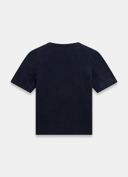 Navy Fitted Knit Tee