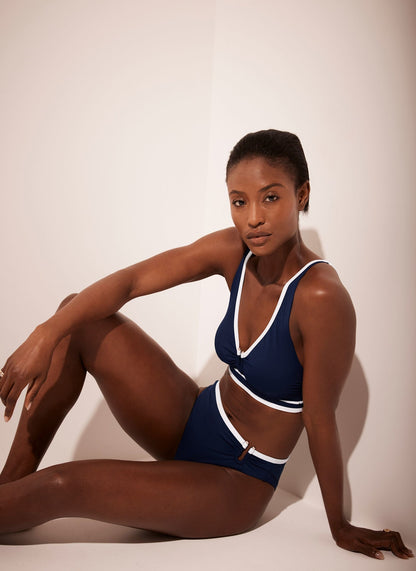 Navy Tipped Bikini Bottoms