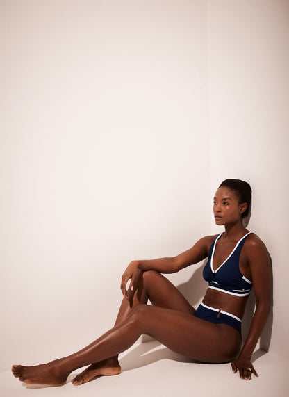Navy Tipped Bikini Bottoms