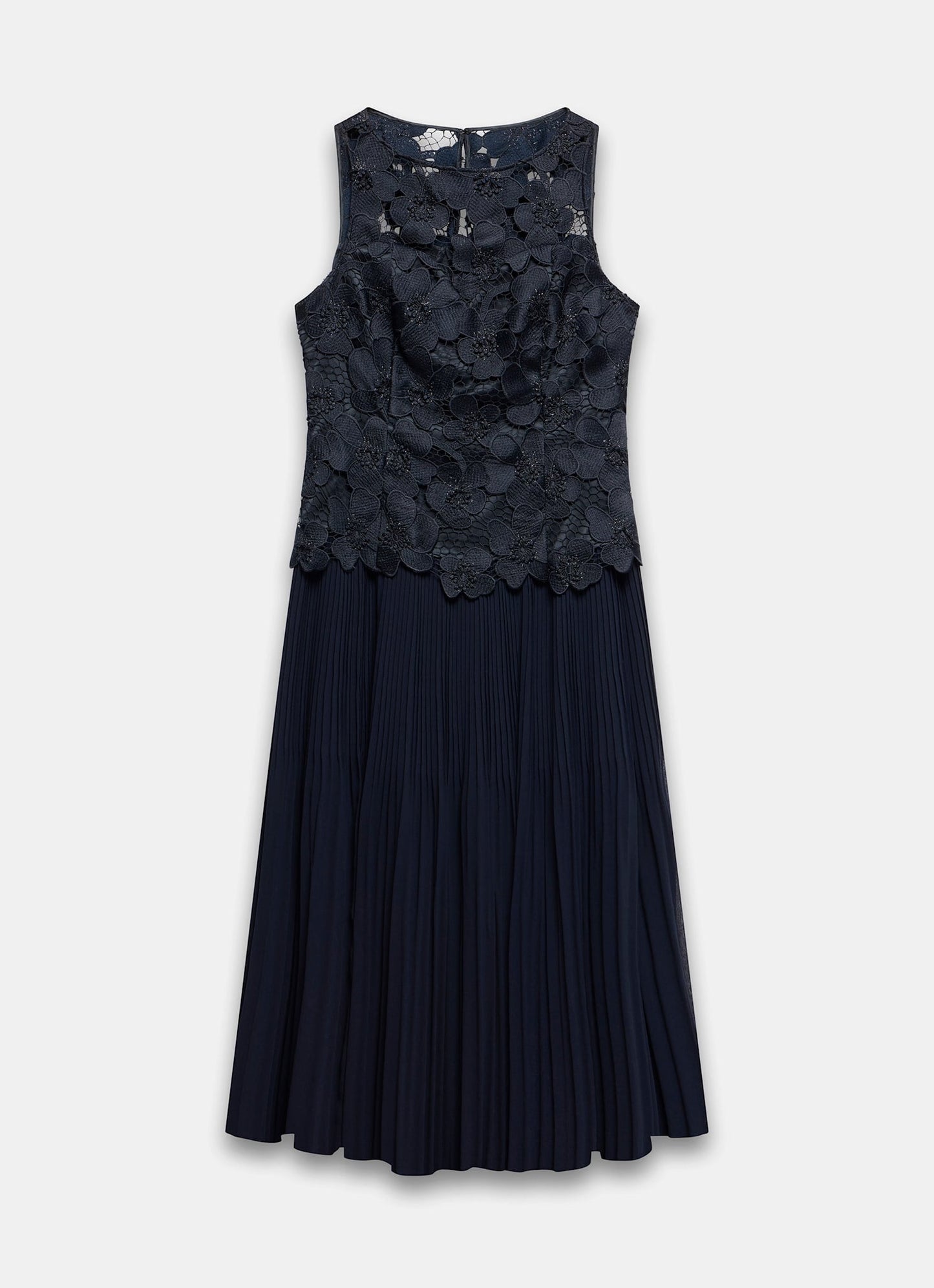 Navy Floral Applique Maxi Dress