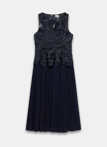Navy Floral Applique Maxi Dress
