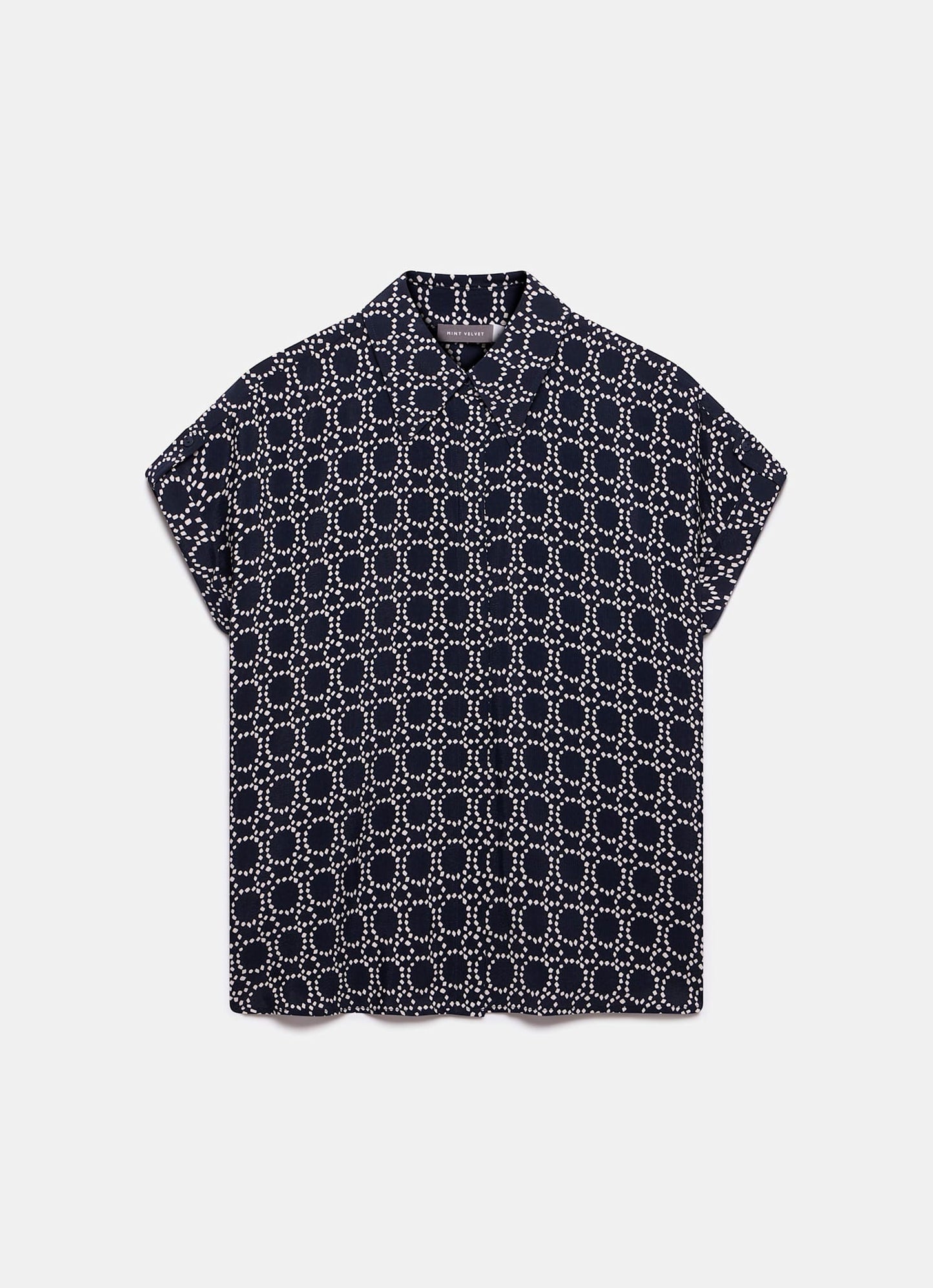 Navy Abstract Print Resort Shirt