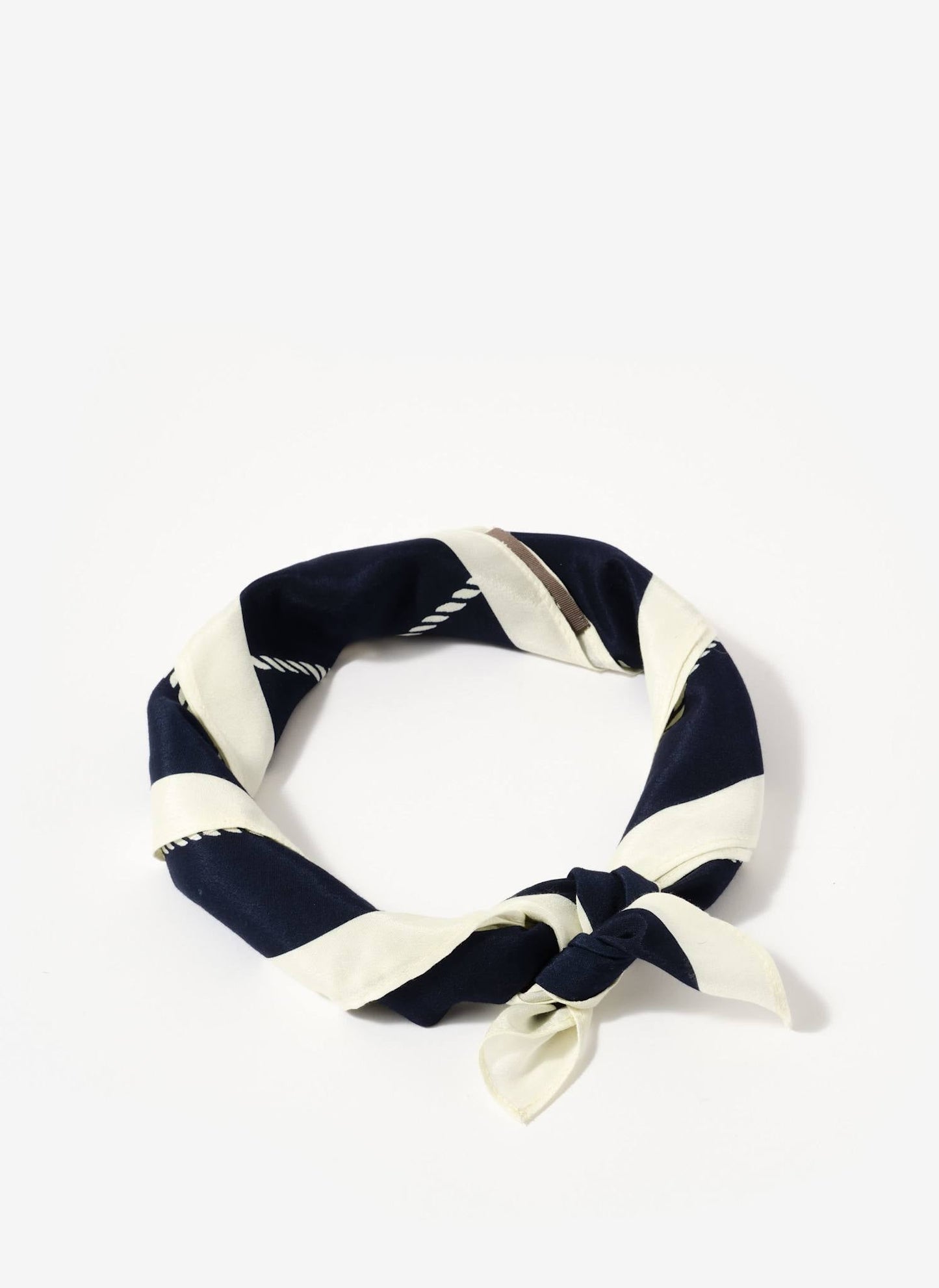 Navy Print Square Neck Scarf