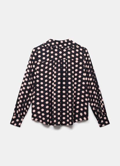 Navy Geometric Print Blouse