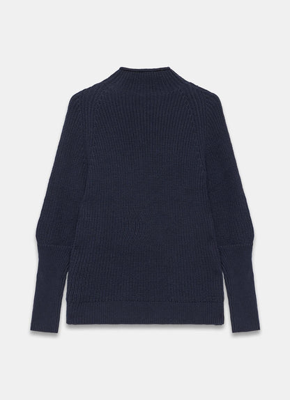 Navy Whipstitch Cotton Blend Jumper