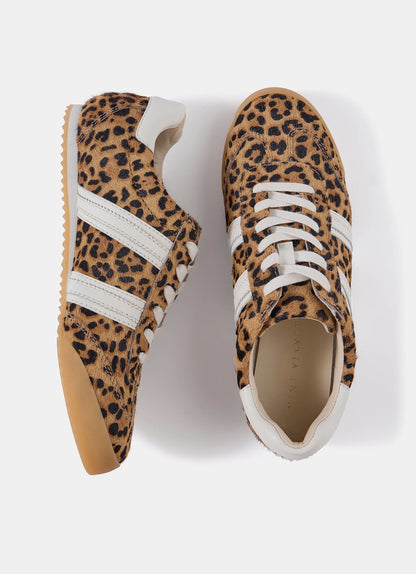 Nelle Leopard Print Textured Trainers