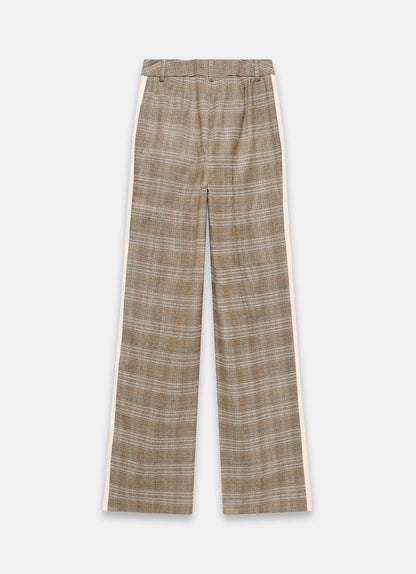 Neutral Checked Wide Trousers