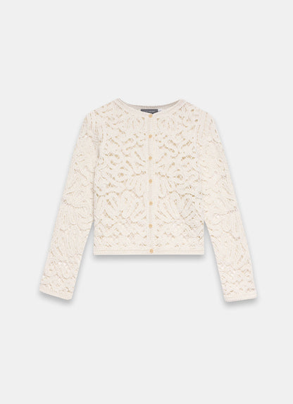 Cream Crochet Knit Jacket