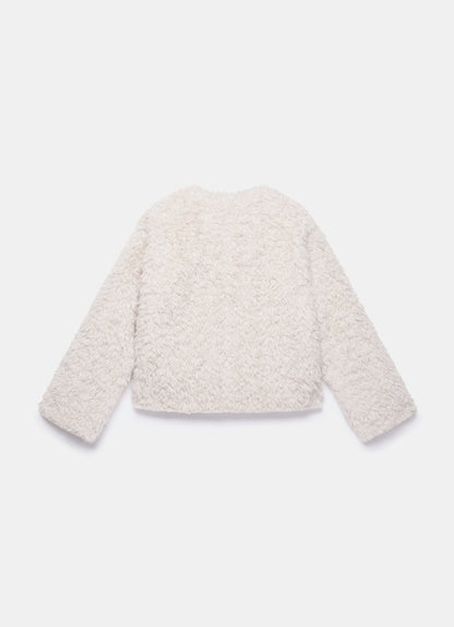 Neutral Faux Fur Jacket