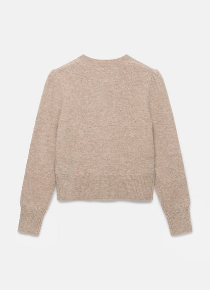 Neutral Wool Blend Cardigan