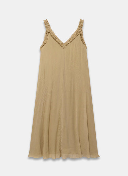 Khaki Embellished Maxi Dress