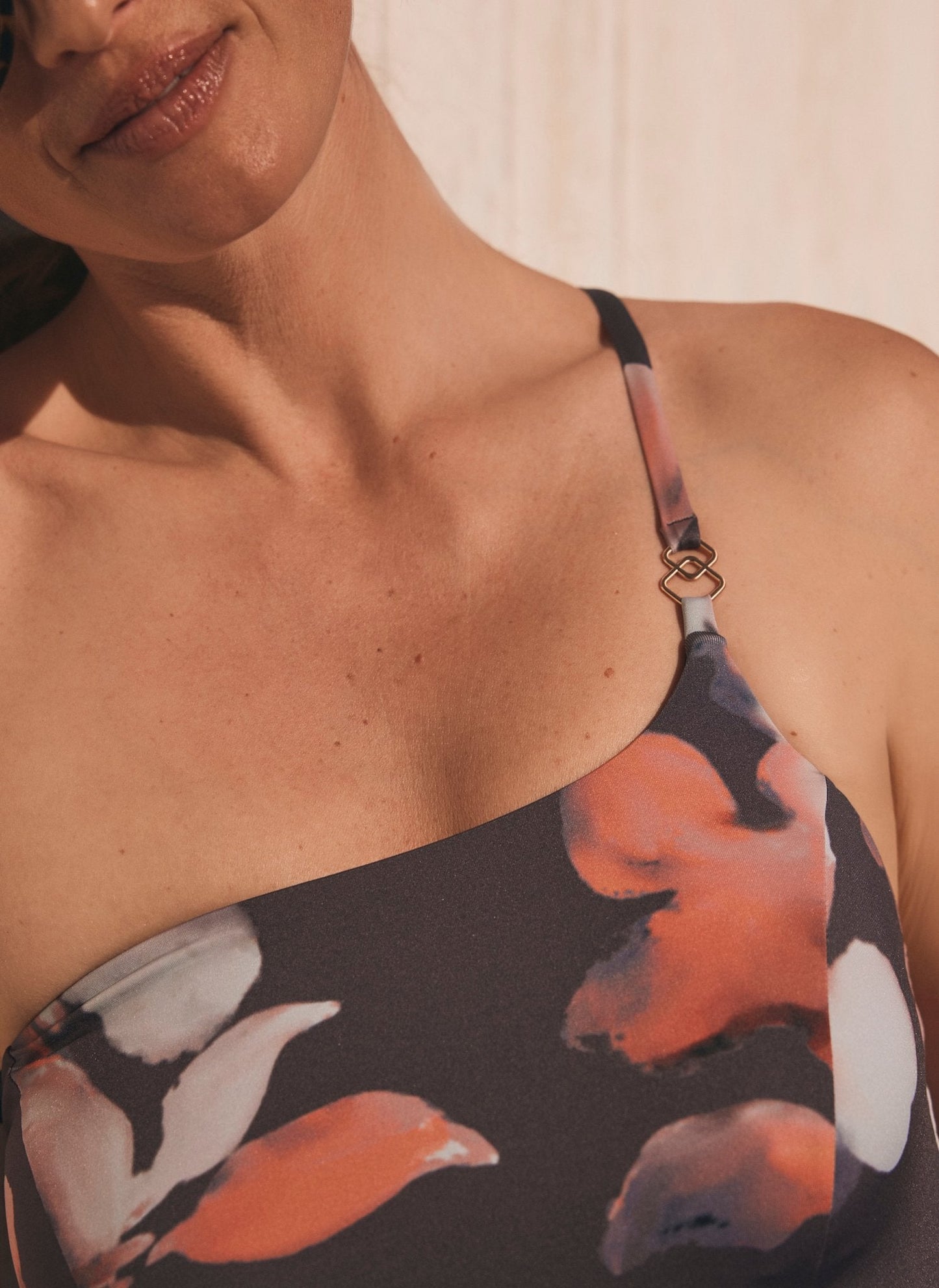 Floral Print One Shoulder Swimsuit