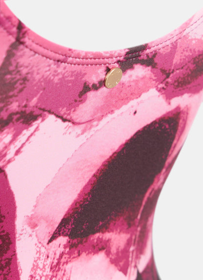 Pink Graphic Print Swimsuit