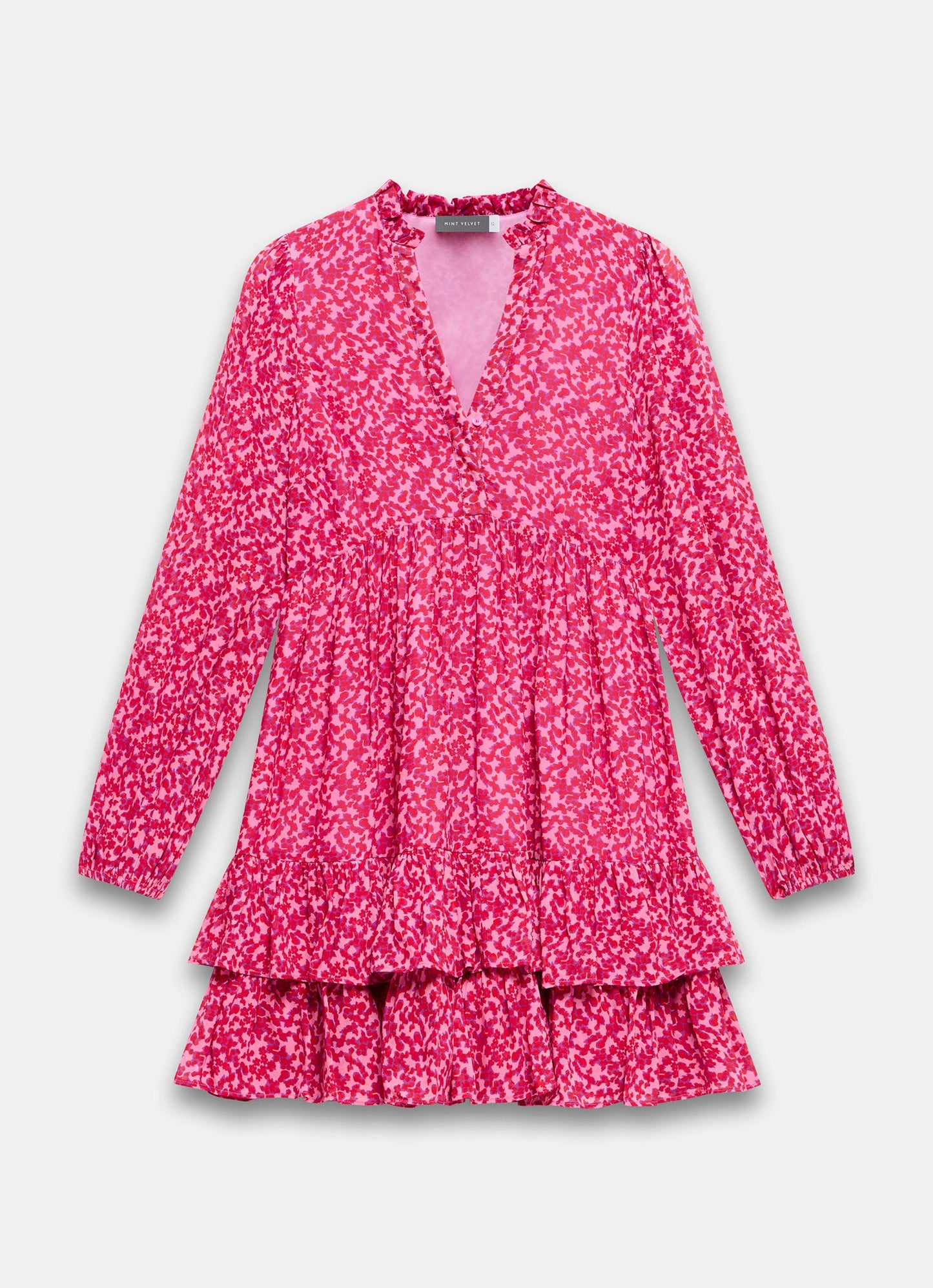 Pink Floral Print Mini Dress