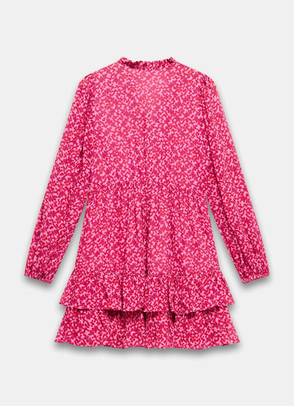 Pink Floral Print Mini Dress