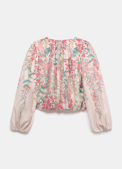 Pink Floral Print Top
