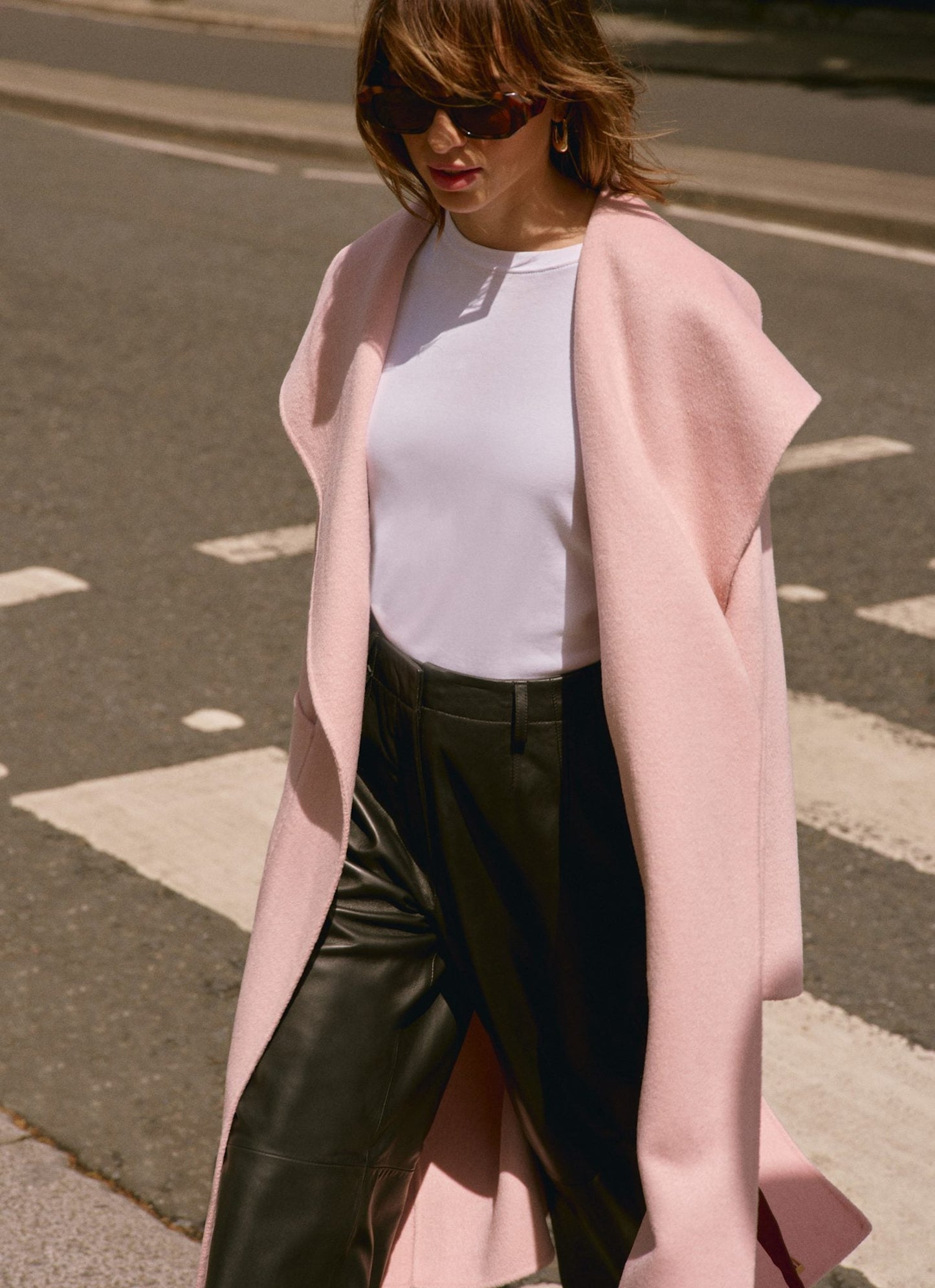 Pink Wool Blend Hand Finished Coat