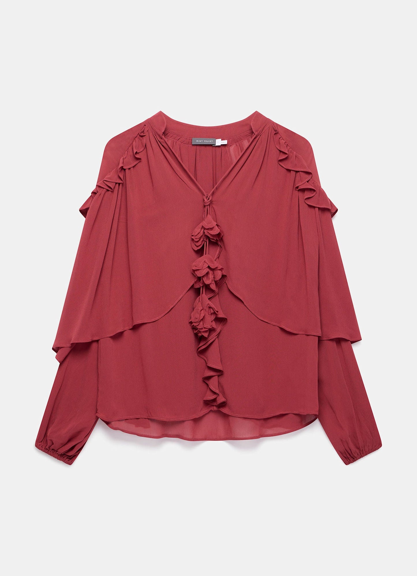 Pink Ruffle Layered Blouse