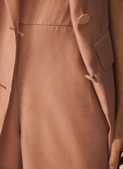 Pink Sheer Straight Trousers