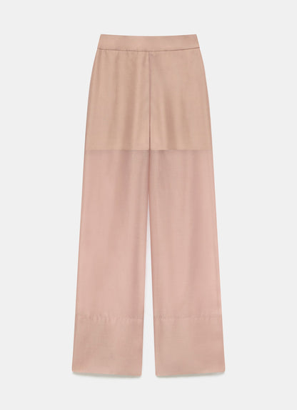 Pink Sheer Straight Trousers