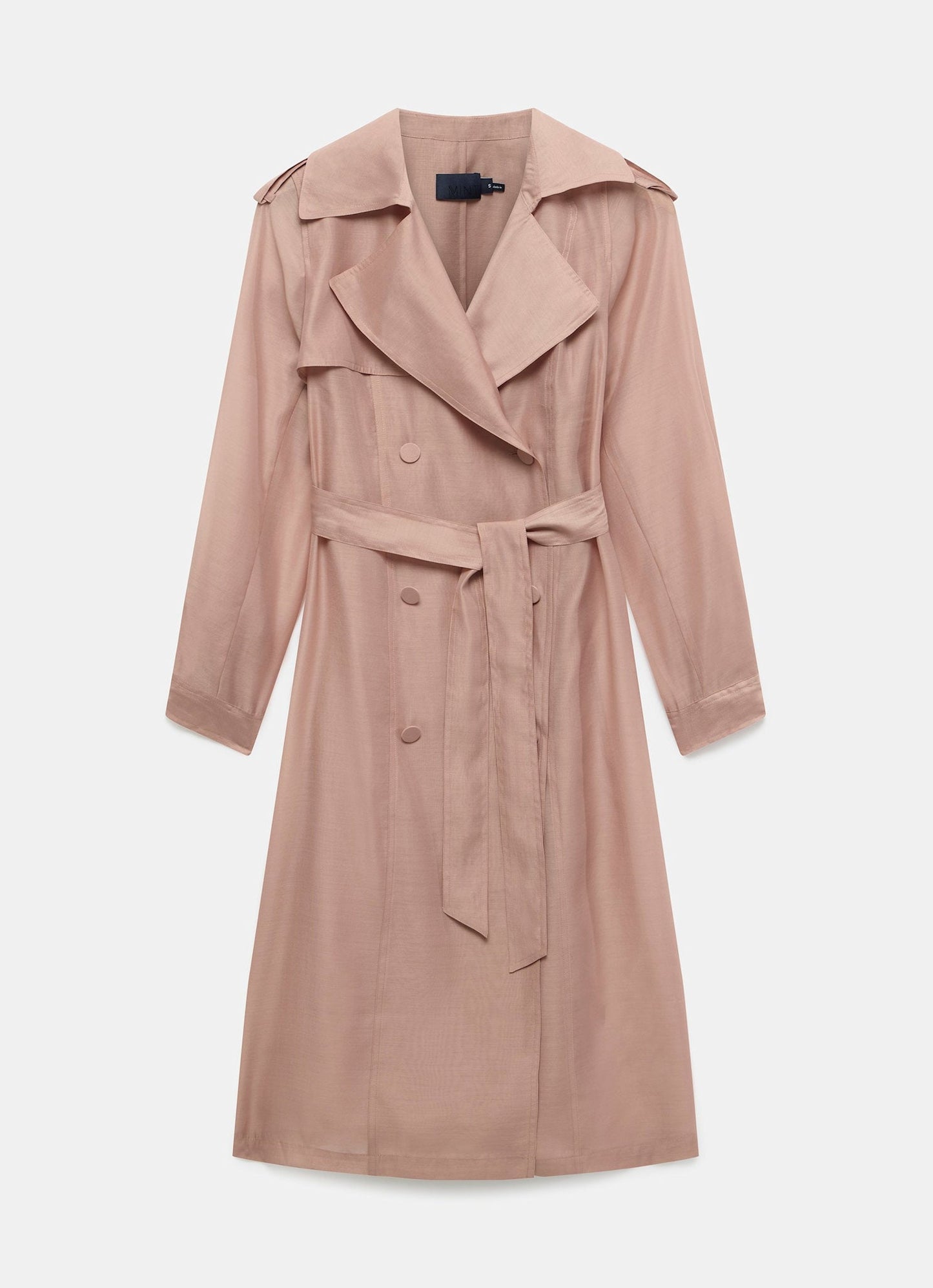 Pink Sheer Organza Trench Coat