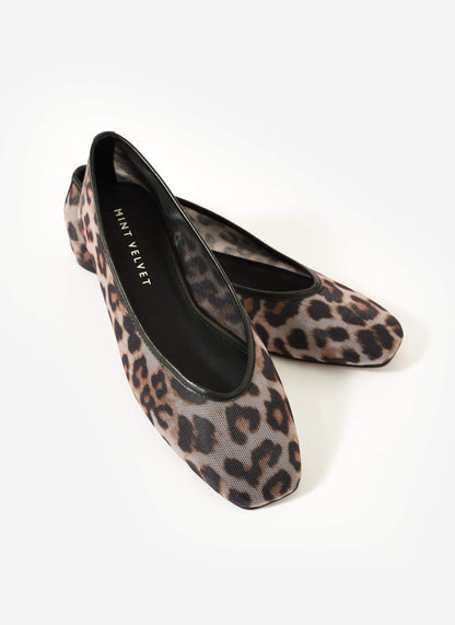 Piper Leopard Print Mesh Ballet Flat