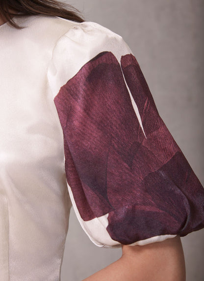 Burgundy Floral Print Top