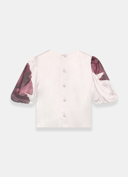 Burgundy Floral Print Top