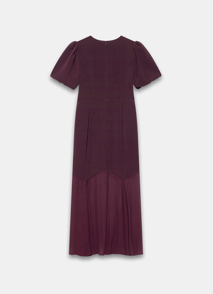 Burgundy Sheer Detail Maxi Dress