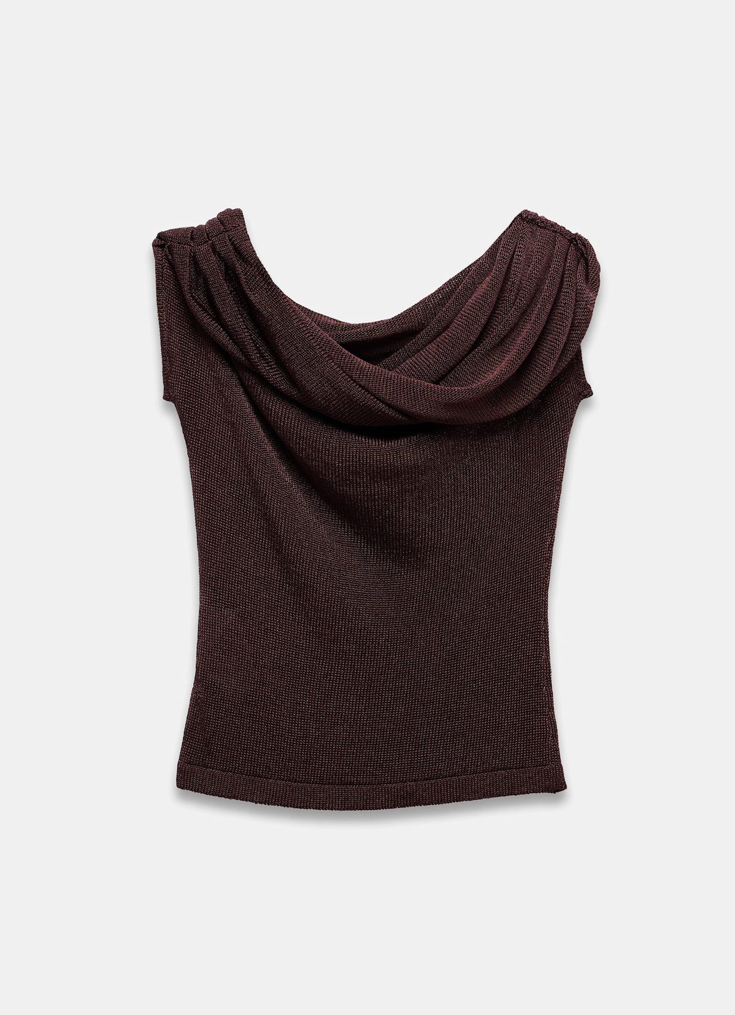 Burgundy Cowl Neck Knit Top