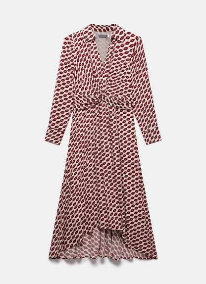 Red Lip Print Shirt Dress