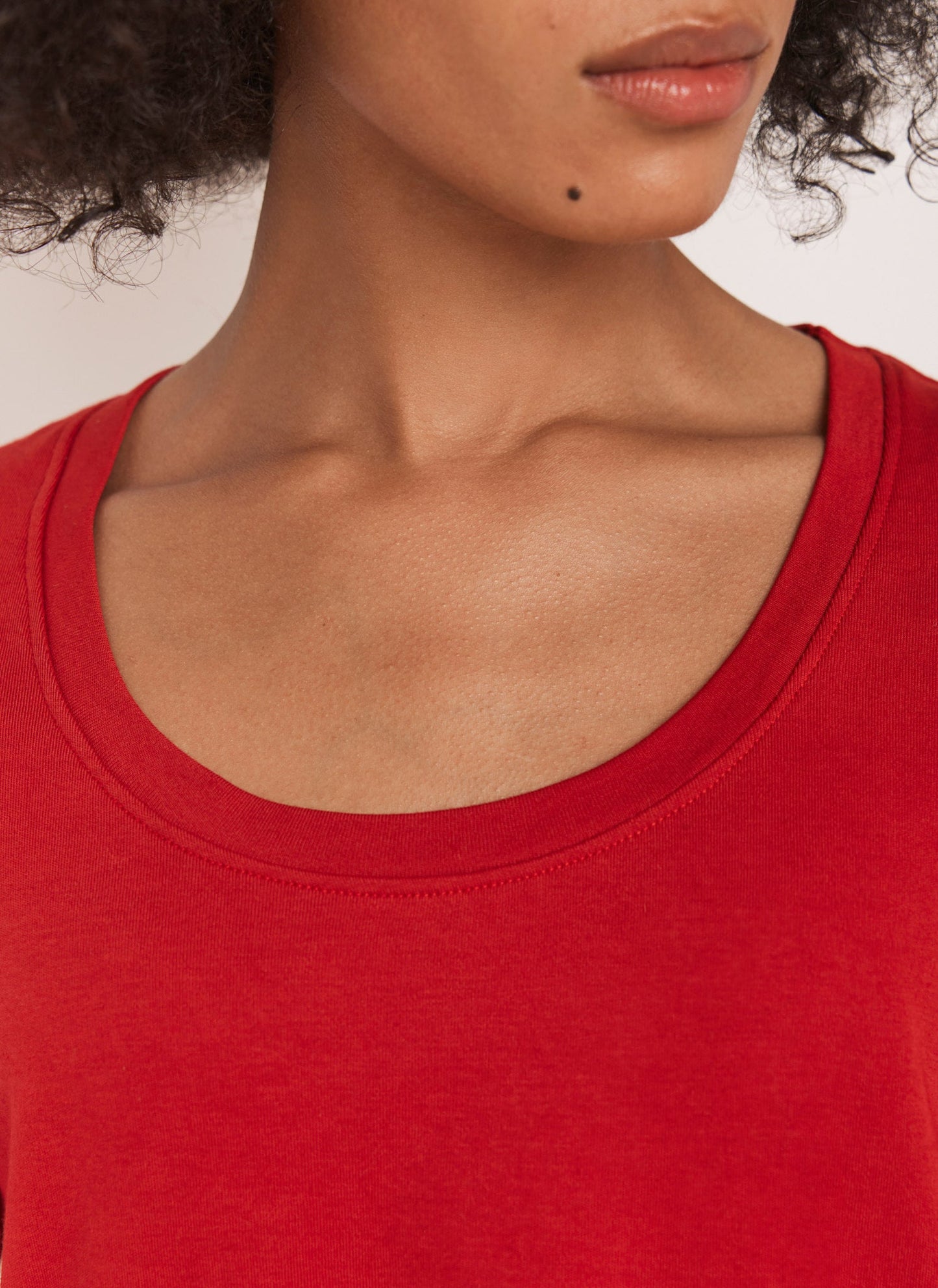 Red Scoop Neck T Shirt