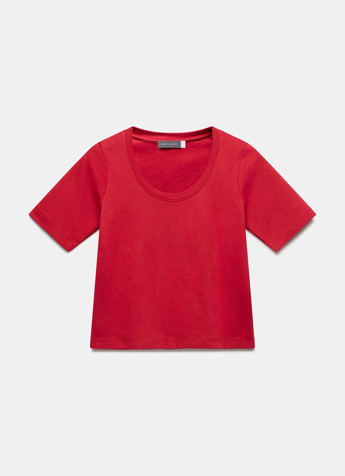 Red Scoop Neck T Shirt
