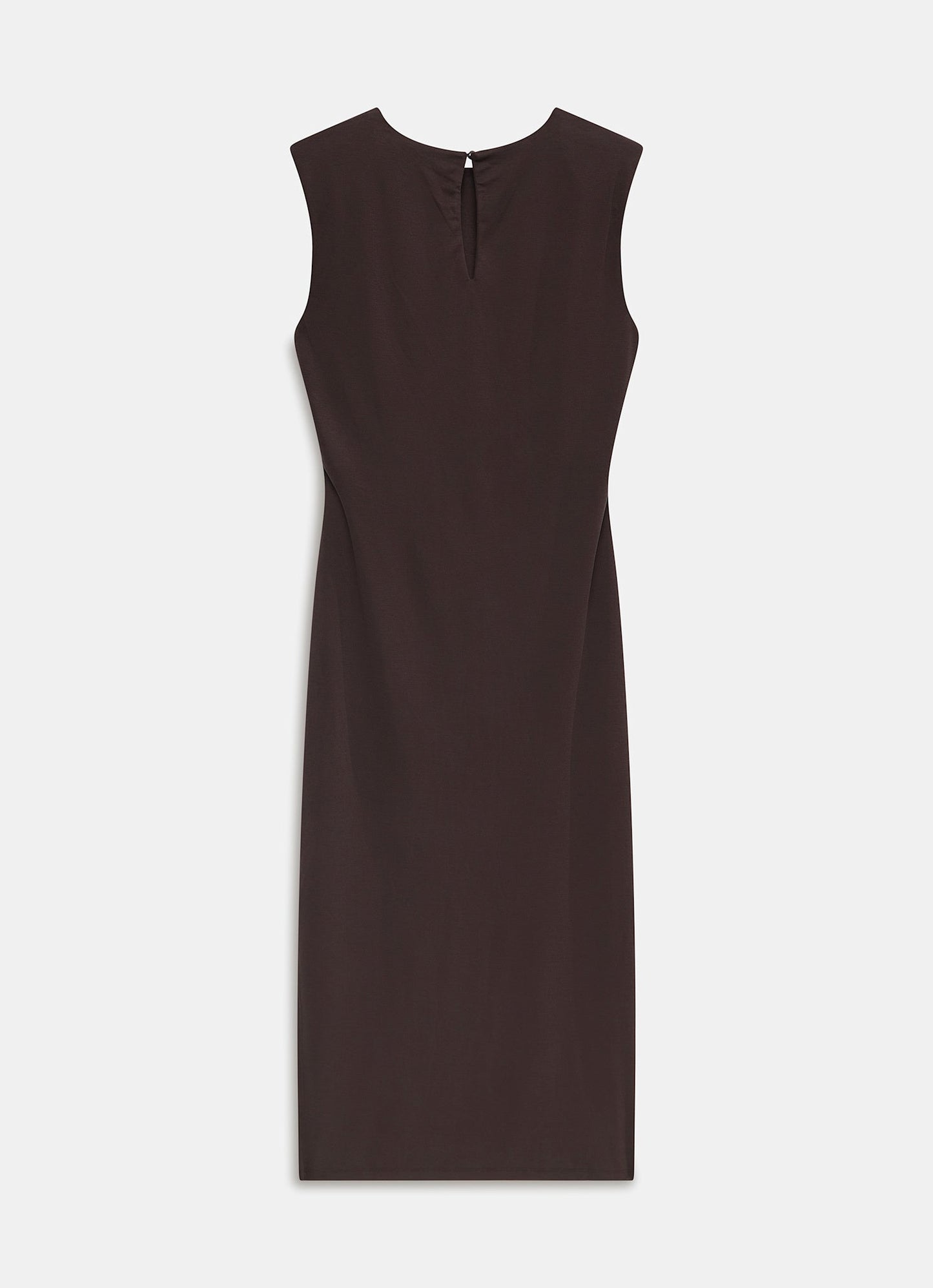 Brown Ruched Midi Dress