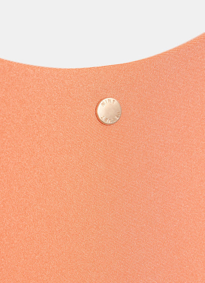 Orange Ruched Swimsuit