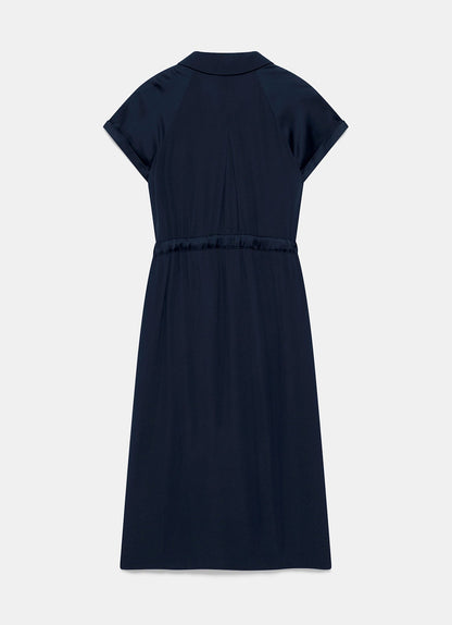 Navy Utility Midi Dress