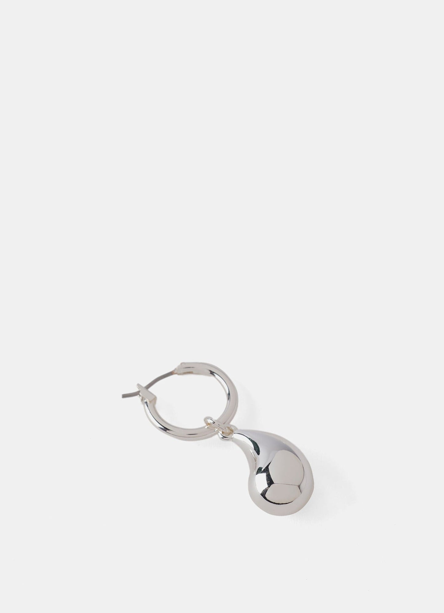 Silver Tone Drop Hoop Earrings