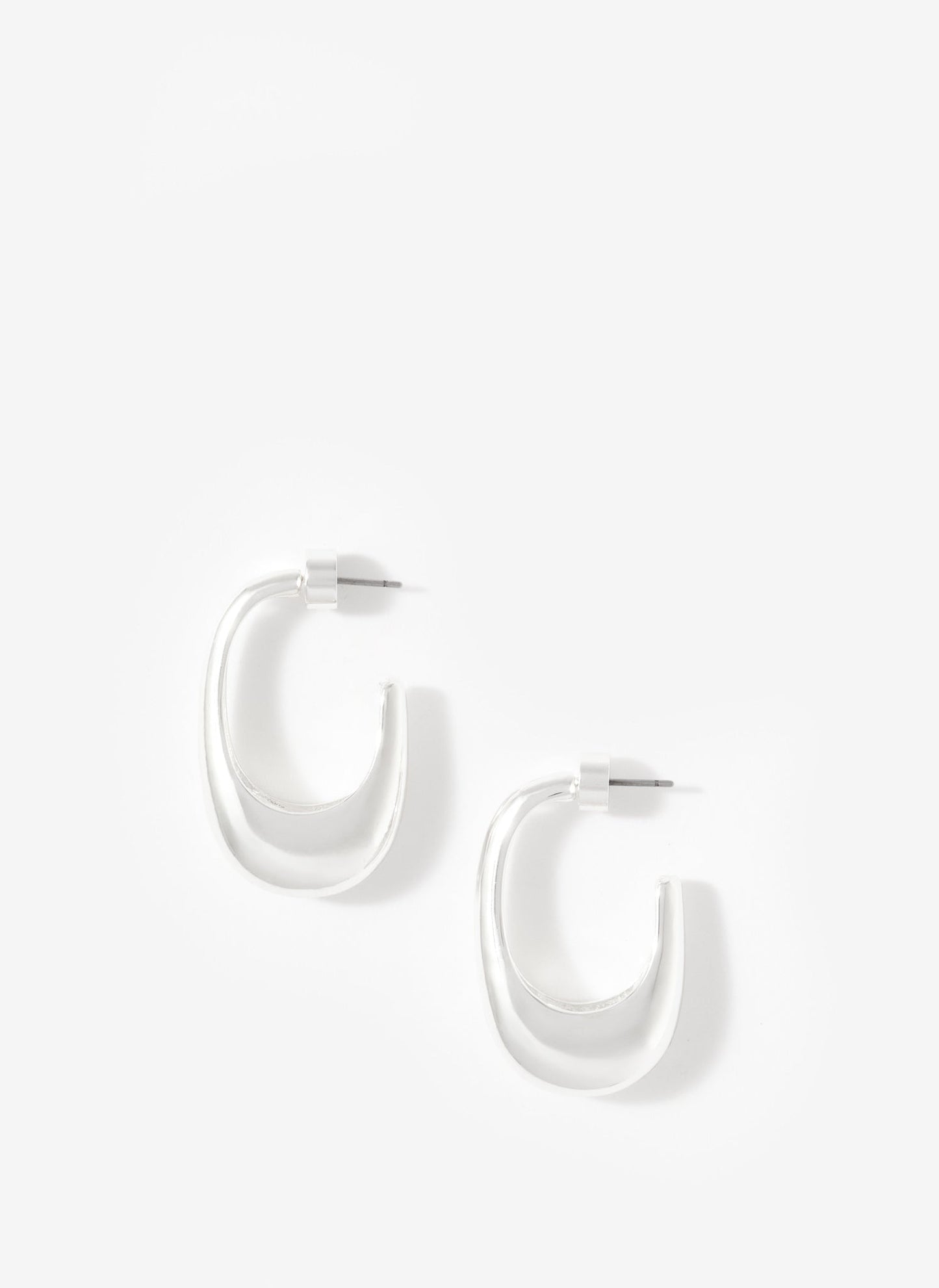 Silver Tone Hoop Earrings