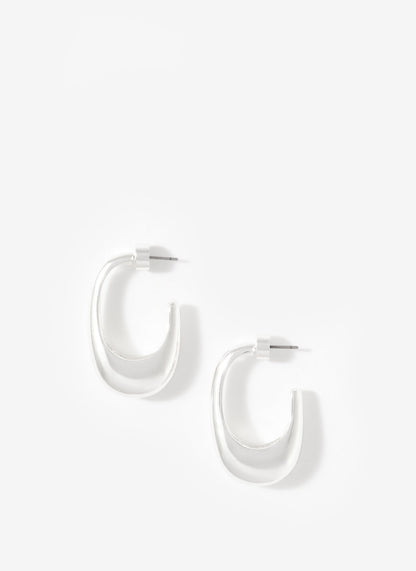 Silver Tone Hoop Earrings