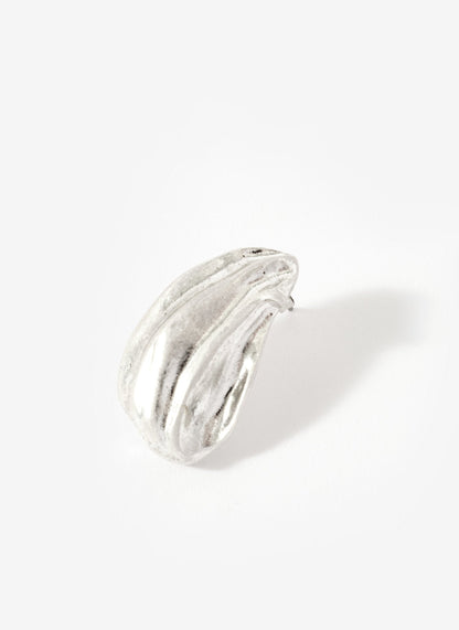 Silver Tone Textured Stud Earrings