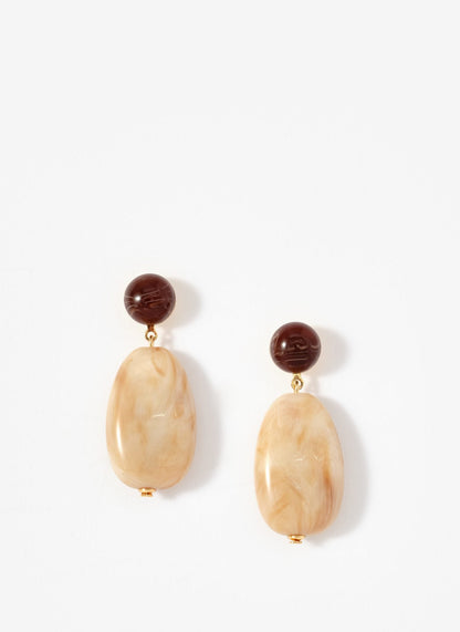 Cream Resin Drop Earrings