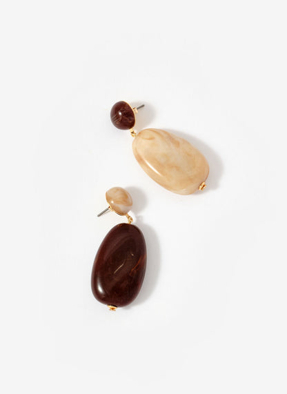 Cream Resin Drop Earrings