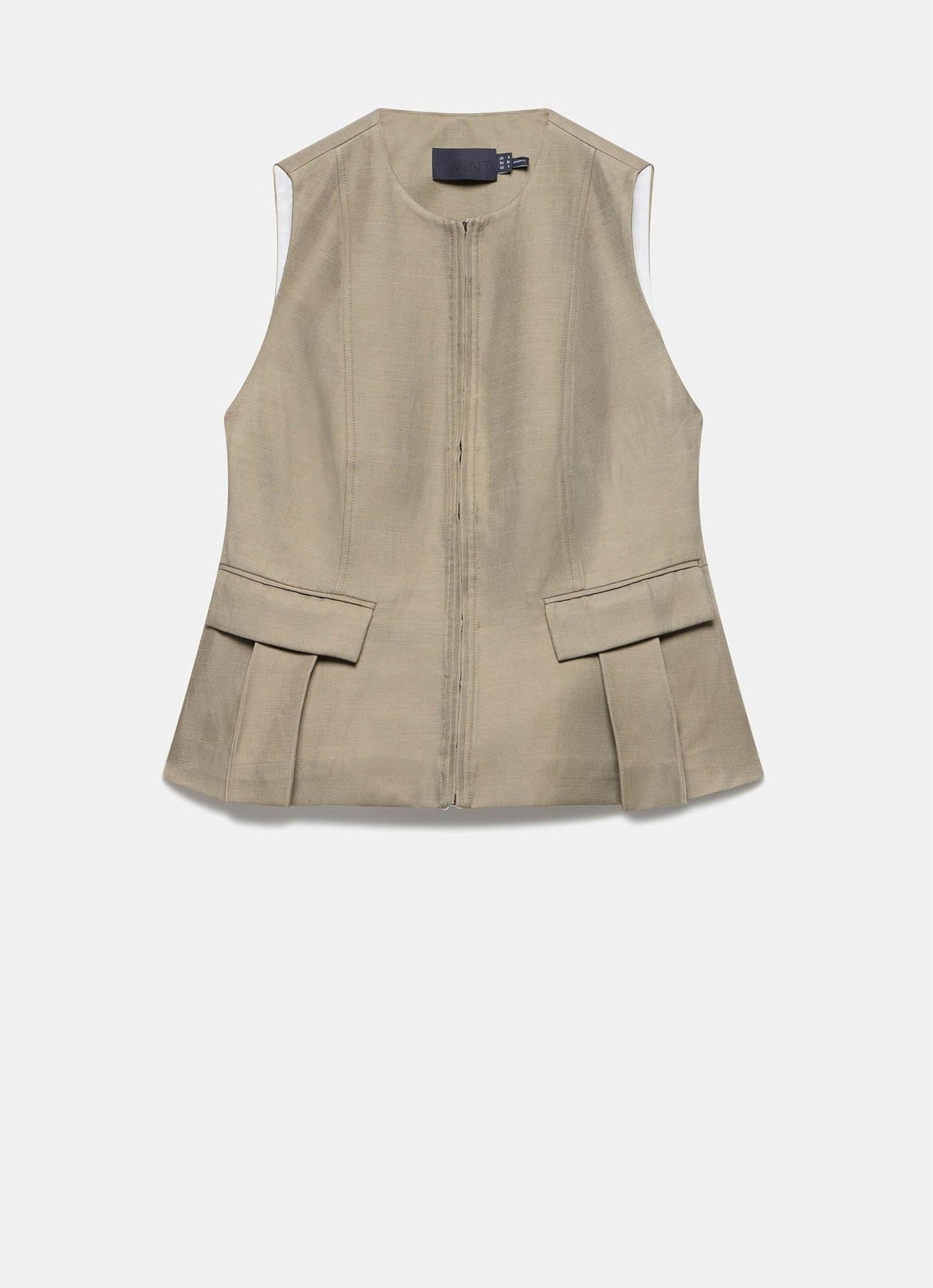 Taupe Tie Back Waistcoat
