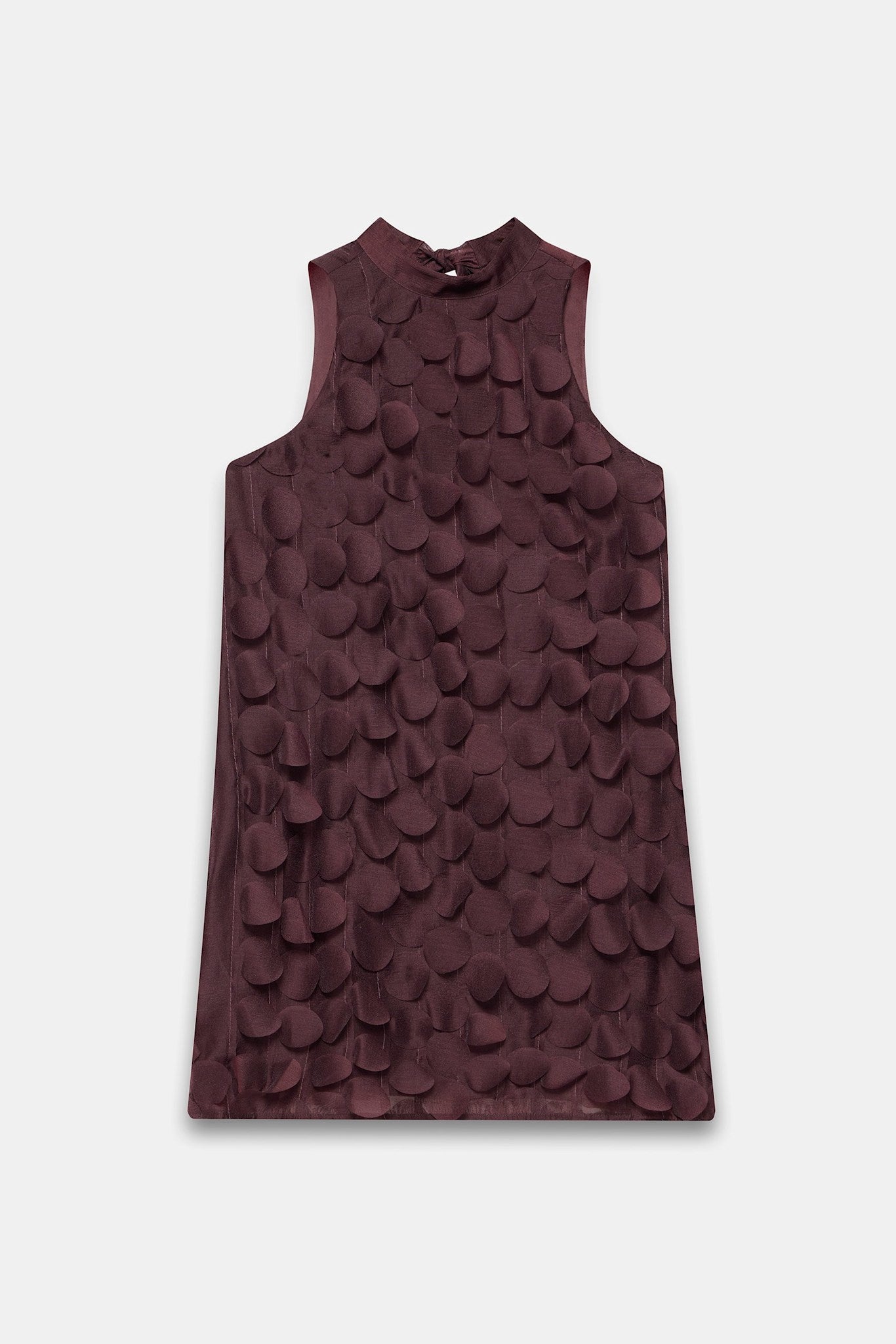 Burgundy Applique Mini Shift Dress