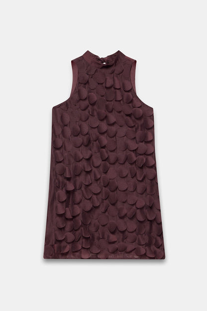 Burgundy Applique Mini Shift Dress