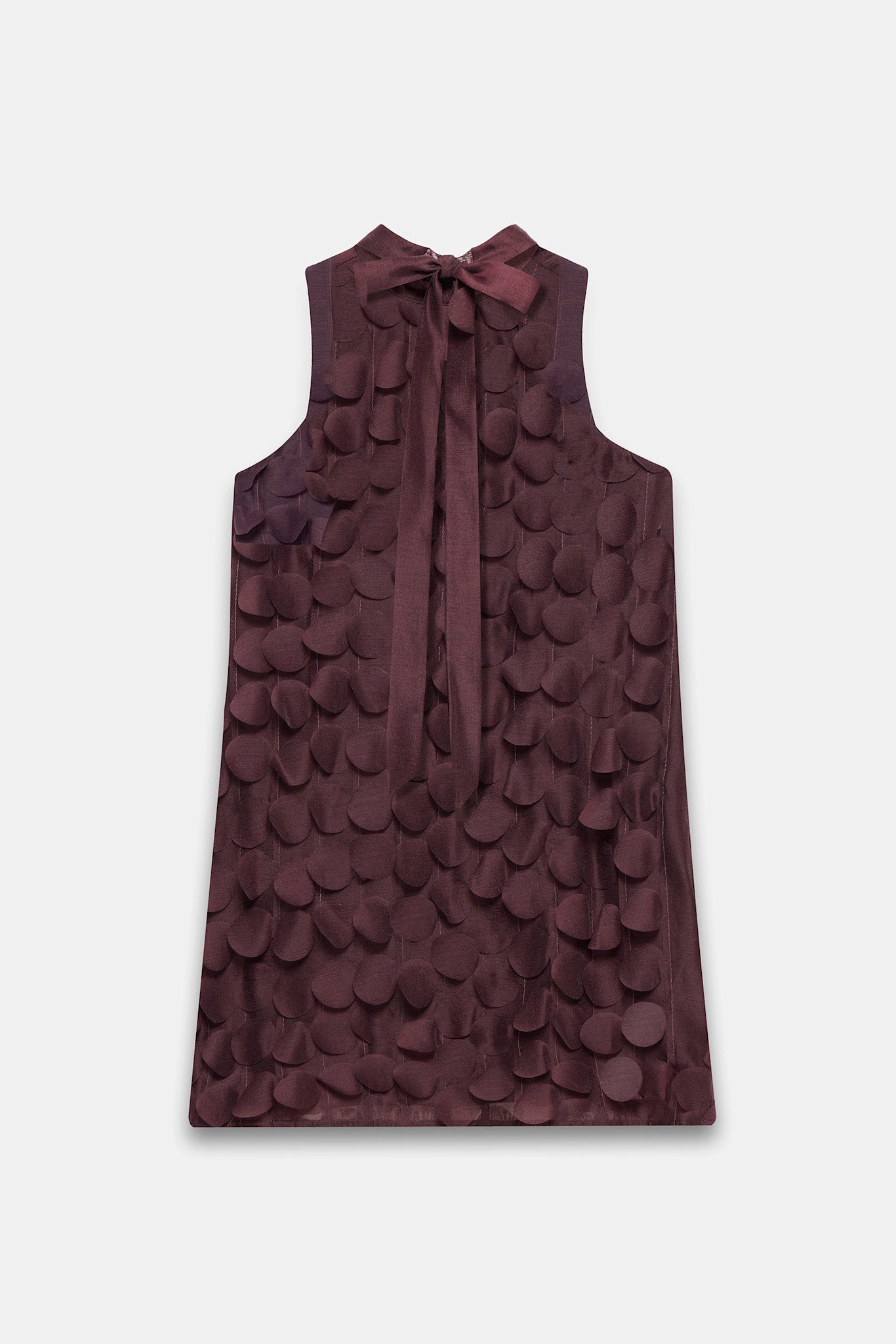 Burgundy Applique Mini Shift Dress